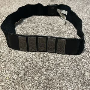 NWT Vince Camuto adjustable black belt with pewter accents